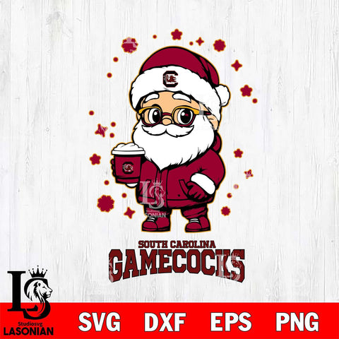 South Carolina Gamecocks Santa Claus Coffe Svg dxf eps png pdf file,NCAA svg,Digital Download,Cricut file