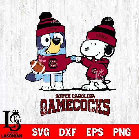 South Carolina Gamecocks Snoopy & Bluey Football Svg Eps Dxf Png File,NCAA Svg Files,Chill Guy svg ,Digital Download ,Instant Download, Cricut File