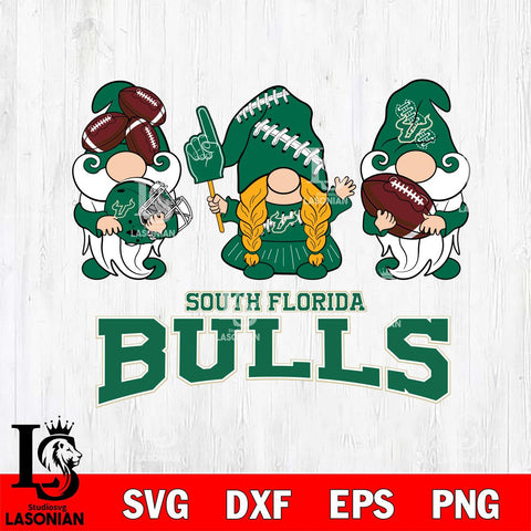 South Florida Bulls 3 Gnomes Football Svg Eps Dxf Png File, Digital Download, Instant Download