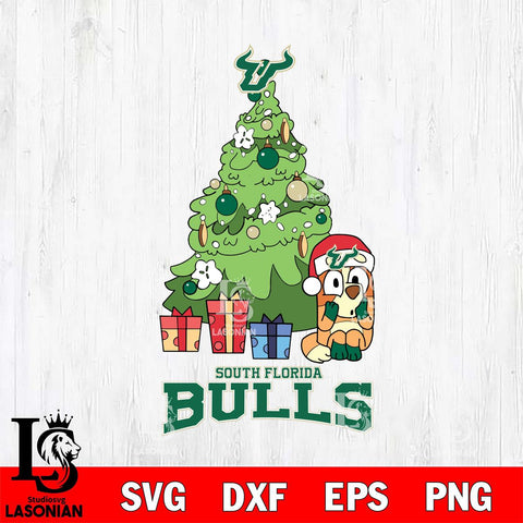 South Florida Bulls Bluey Chilli Christmas Tree Svg Eps Dxf Png File, Digital Download