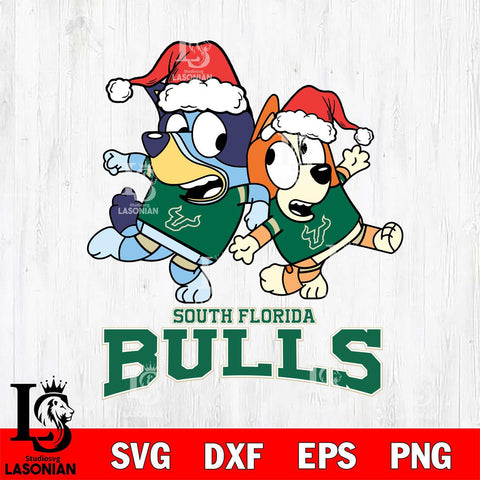 South Florida Bulls Bluey Christmas Holiday Svg Eps Dxf Png File, Digital Download