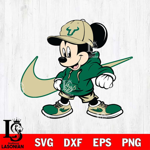 South Florida Bulls Cool Mickey Mouse Svg Eps Dxf Png File, NCAA svg, Digital Download, Instant Download