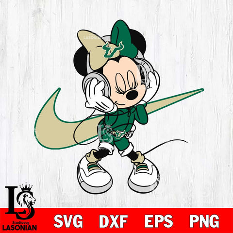 South Florida Bulls Cute Minnie Mouse Dancing Svg Eps Dxf Png File, NCAA svg, Digital Download, Instant Download