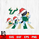 South Florida Bulls Family Bluey Walking Christmas Svg Eps Dxf Png File, Digital Download, Instant Download