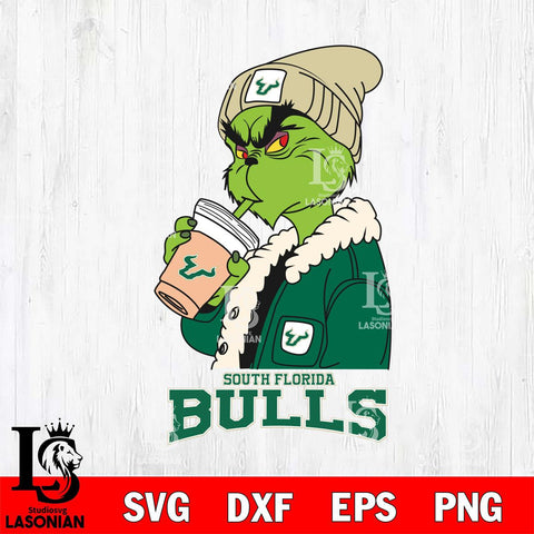 South Florida Bulls Grinch Bougie Football Svg Eps Dxf Png File, Digital Download, Instant Download