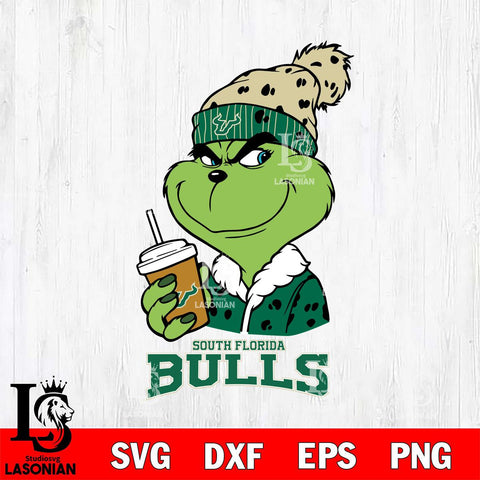 South Florida Bulls Grinch hat Svg Eps Dxf Png File, Digital Download, Instant Download