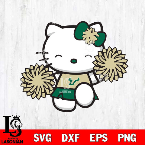 South Florida Bulls Hello Kitty Cheerleader Svg Eps Dxf Png File, Digital Download, Instant Download