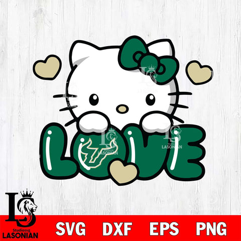 South Florida Bulls Hello Kitty Love Svg Eps Dxf Png File, Digital Download, Instant Download