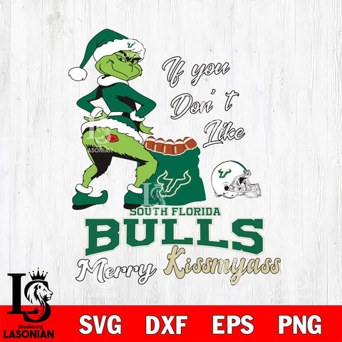 South Florida Bulls Merry kissmyass grinch Svg Eps Dxf Png File,NCAA Svg Files,Digital Download,Sublimation,Instant Download