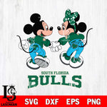 South Florida Bulls Mickey Minnie Valentine Rugby Svg Eps Dxf Png File, Digital Download ,Instant Download, Cricut File