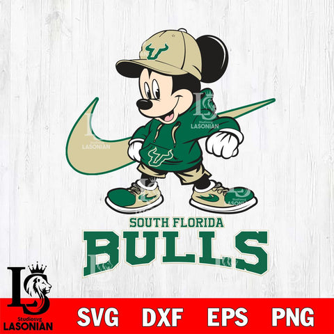 South Florida Bulls Mickey Mouse NIKE, Svg Eps Dxf Png File, Digital Download