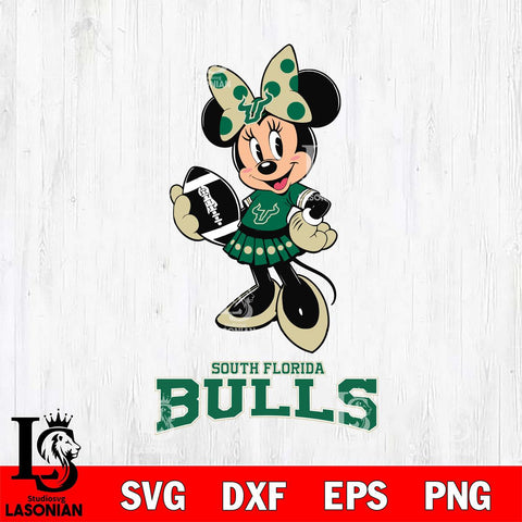 South Florida Bulls Minnie Mouse, Svg Eps Dxf Png File, Digital Download