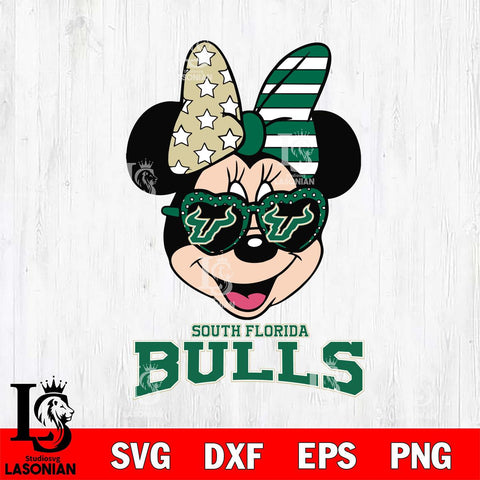 South Florida Bulls Minnie Mouse Love 2, Svg Eps Dxf Png File, Digital Download