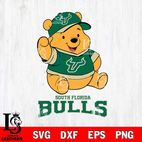 South Florida Bulls Pooh Bear Disney, Svg Eps Dxf Png File, Digital Download