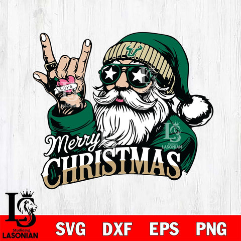 South Florida Bulls Rock Santa Claus Football Svg dxf eps png pdf file,NCAA svg,Digital Download,Cricut file