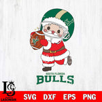 South Florida Bulls Santa Claus Cute Svg dxf eps png pdf file,NCAA svg,Digital Download,Cricut file