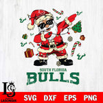 South Florida Bulls Santa Claus Football Svg dxf eps png pdf file,NCAA svg,Digital Download,Cricut file