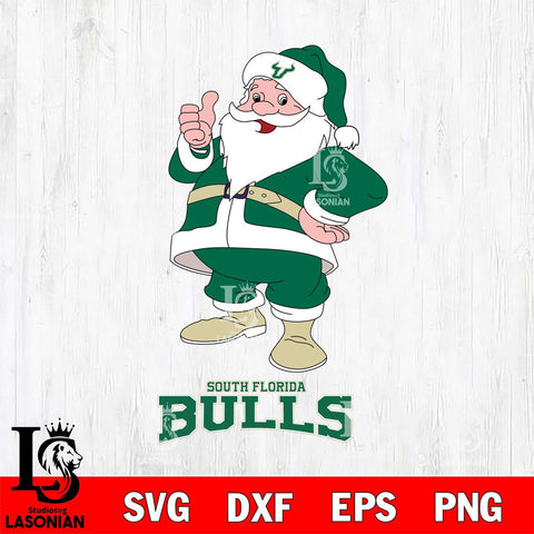 South Florida Bulls Santa claus Svg dxf eps png pdf file,NCAA svg,Digital Download,Cricut file