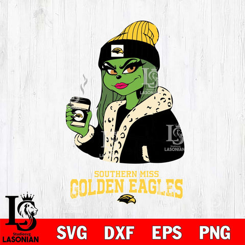 Southern Miss Golden Eagles Girls Grinch Bougie Svg Eps Dxf Png File, Digital Download, Instant Download