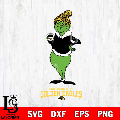 Southern Miss Golden Eagles Grinch Leopard Coffee Svg Eps Dxf Png File, Digital Download, Instant Download