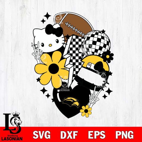 Southern Miss Golden Eagles Hello Kitty NCAA 2 Svg Eps Dxf Png File, Digital Download, Instant Download