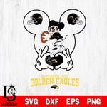 Southern Miss Golden Eagles Mickey Heart Rugby Svg Eps Dxf Png File, Digital Download ,Instant Download, Cricut File