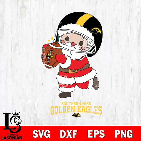 Southern Miss Golden Eagles Santa Claus Cute Svg dxf eps png pdf file,NCAA svg,Digital Download,Cricut file