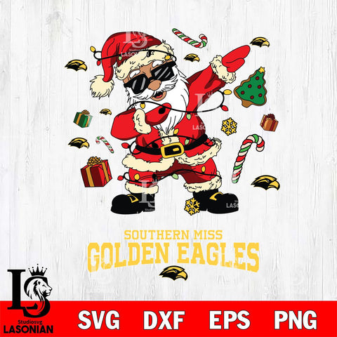 Southern Miss Golden Eagles Santa Claus Football Svg dxf eps png pdf file,NCAA svg,Digital Download,Cricut file