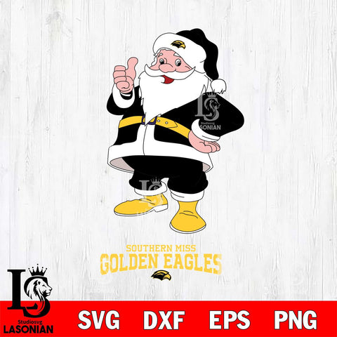 Southern Miss Golden Eagles Santa claus Svg dxf eps png pdf file,NCAA svg,Digital Download,Cricut file