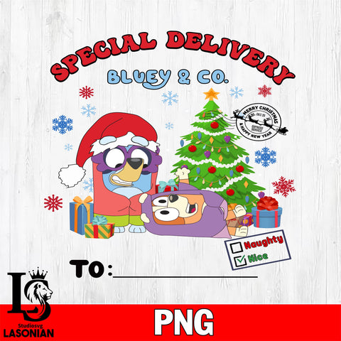 Special Delivery Bluey & Co3 Files,Christmas file,Digital Download ,Instant Download