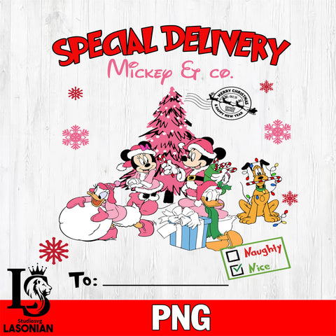 Special Delivery Mickey & Co Pink Files,Christmas file,Digital Download ,Instant Download