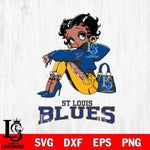 St Louis Blues Betty Boop Black Fan Girl Svg Eps Dxf Png File, Digital Download, Instant Download