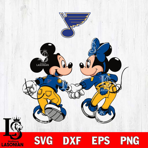 St Louis Blues Fan Minnie And Mickey Love Svg Eps Dxf Png File, Digital Download, Instant Download