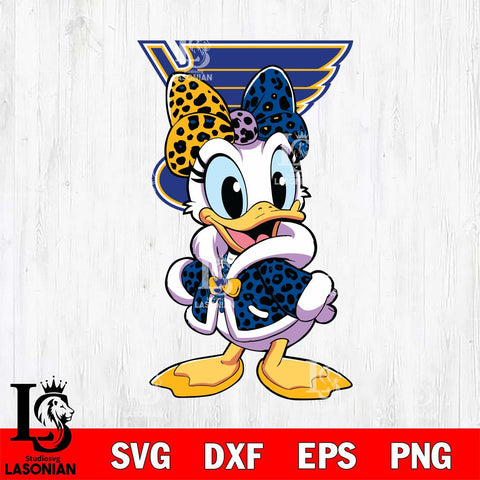 St Louis Blues Fancy Daisy Duck Disney Svg Eps Dxf Png File, Digital Download, Instant Download