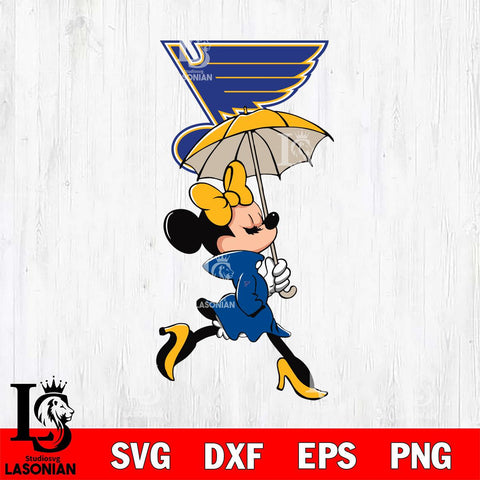 St Louis Blues Fancy Minnie Svg Eps Dxf Png File, Digital Download, Instant Download