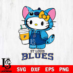 St Louis Blues Hello Kitty Stitch Svg Eps Dxf Png File, NHL svg, Digital Download, Instant Download