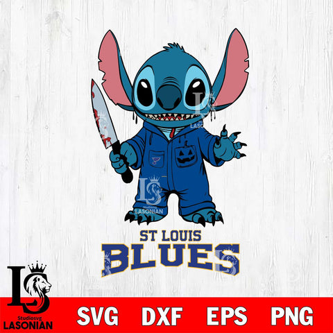 St Louis Blues Stitch Horror 2 Svg Eps Dxf Png File, NHL svg, Digital Download, Instant Download