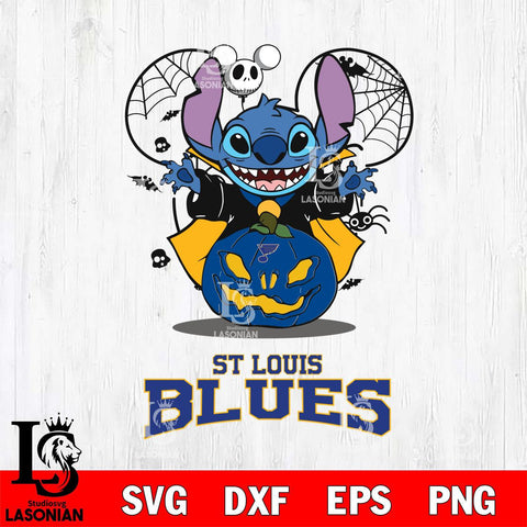 St Louis Blues Stitch Horror Halloween Svg Eps Dxf Png File, Digital Download, Instant Download