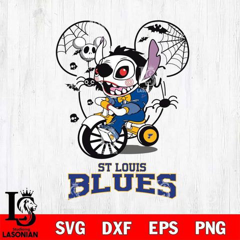 St Louis Blues Stitch Jigsaws Halloween Svg Eps Dxf Png File, Digital Download, Instant Download