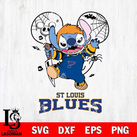 St Louis Blues Stitch Michael Halloween Svg Eps Dxf Png File, Digital Download, Instant Download