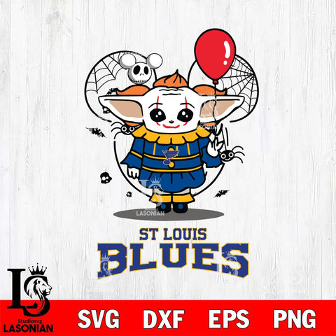 St Louis Blues Stitch Pennywise Halloween Svg Eps Dxf Png File, Digital Download, Instant Download