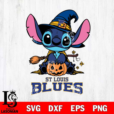 St Louis Blues Stitch witch Svg Eps Dxf Png File, NHL svg, Digital Download, Instant Download