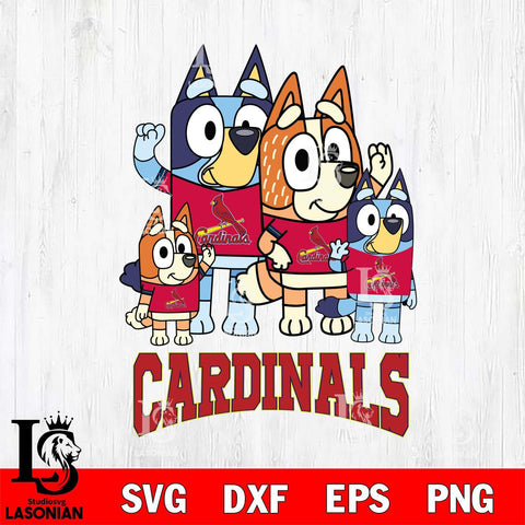 St Louis Cardinals Bluey & Bingo 14 Svg Eps Dxf Png File, MLB svg, Digital Download, Instant Download