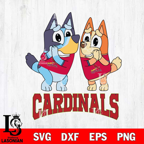 St Louis Cardinals Bluey & Bingo 15 Svg Eps Dxf Png File, MLB svg, Digital Download, Instant Download