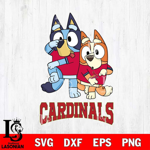 St Louis Cardinals Bluey & Bingo 18 Svg Eps Dxf Png File, MLB svg, Digital Download, Instant Download