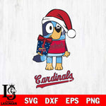 St Louis Cardinals Bluey Christmas Svg Eps Dxf Png File, Digital Download