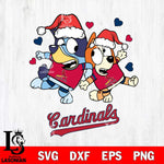 St Louis Cardinals Bluey Christmas 2 Svg Eps Dxf Png File, Digital Download