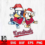 St Louis Cardinals Bluey Christmas Holiday Svg Eps Dxf Png File, Digital Download