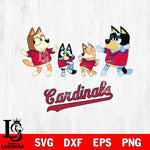 St Louis Cardinals Bluey Dance Squats Svg Eps Dxf Png File, Digital Download, Instant Download