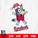 St Louis Cardinals Bluey Happy Christmas Svg Eps Dxf Png File, Digital Download